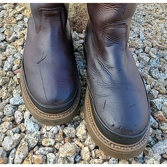 Chinook Rancher Mens 10.5 Brown Leather Boots Pull On Waterproof Work Western main image 5